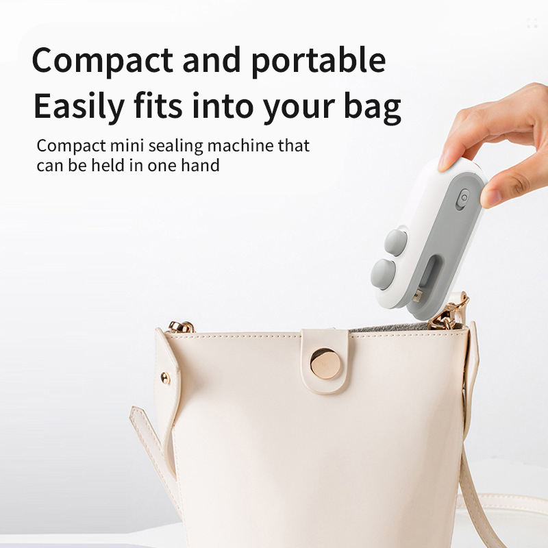 2025 Upgraded 2-in-1 Mini Bag Sealer with Cutter & Magnet – Rechargeable Portable Resealer Machine for Snack, Food & Travel Storage