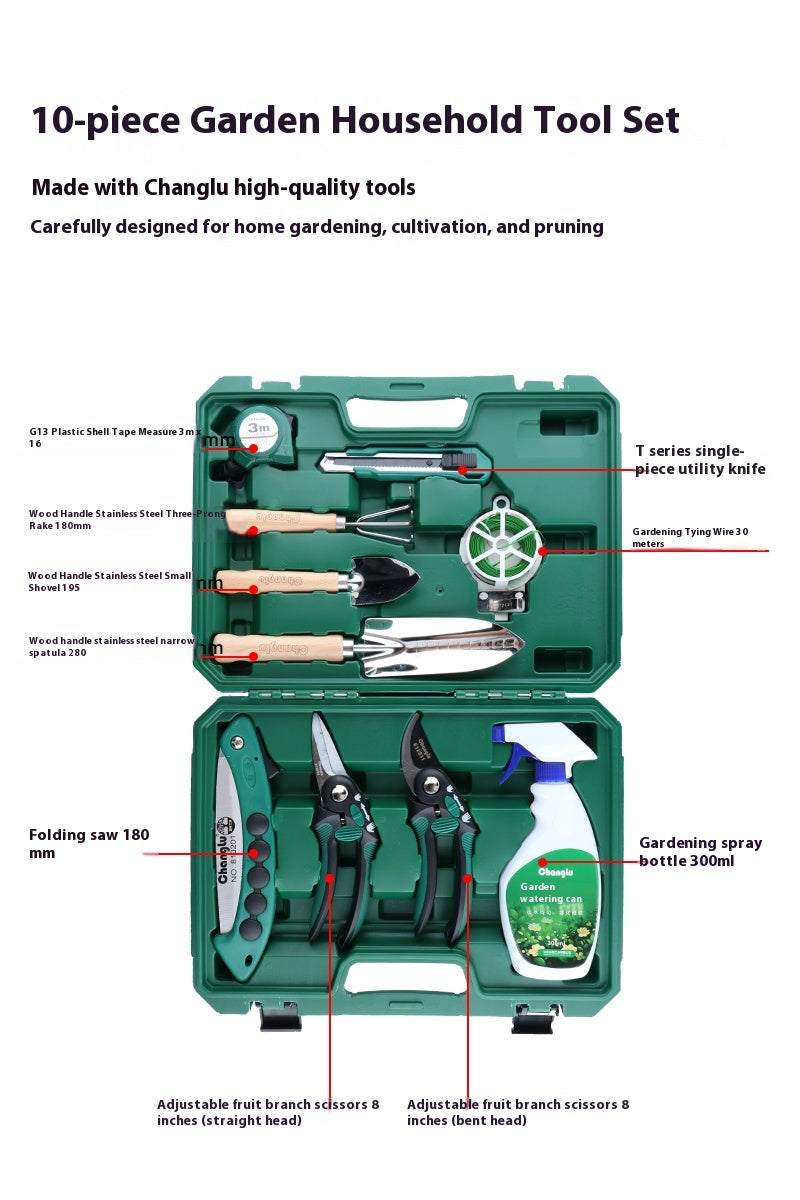 A set of 10 garden household tools