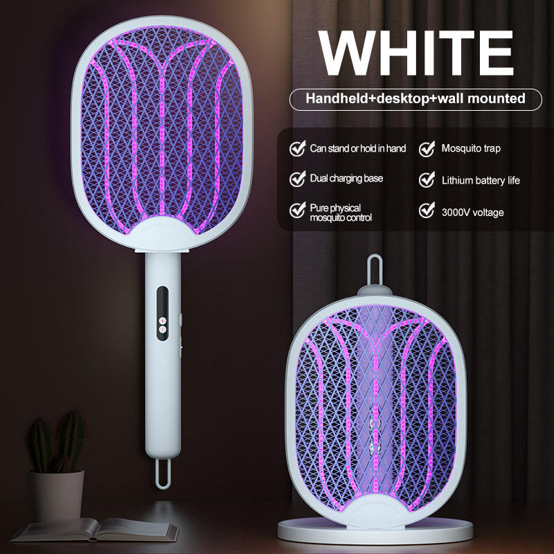 2-in-1 Electric Mosquito Swatter & Mosquito Lamp – Rechargeable Foldable Bug Zapper with Automatic Insect Trap for Home Use
