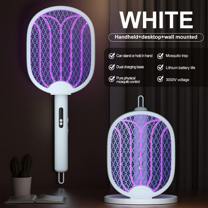 2-in-1 Electric Mosquito Swatter & Mosquito Lamp – Rechargeable Foldable Bug Zapper with Automatic Insect Trap for Home Use