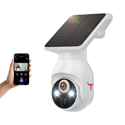 8MP Ultra HD Outdoor 360° Dome Security Camera – Solar-Powered IP CCTV System with PTZ, Panoramic View & 8000mAh Battery