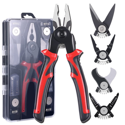 5-in-1 Multi-Function Pliers Set – Wire Cutting, Needle Nose, Stripping, Crimping & DIY Repair Tool