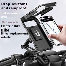 Waterproof Motorcycle Phone Holder – Electric Bike & Scooter Mount for Delivery Riders, Outdoor Navigation & Rain Protection