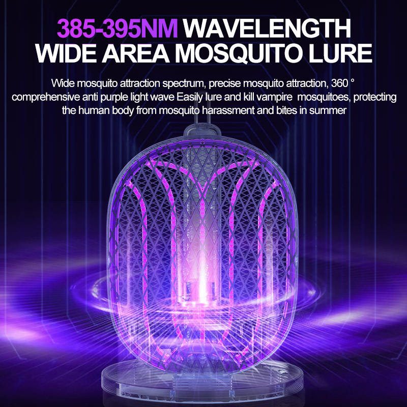2-in-1 Electric Mosquito Swatter & Mosquito Lamp – Rechargeable Foldable Bug Zapper with Automatic Insect Trap for Home Use