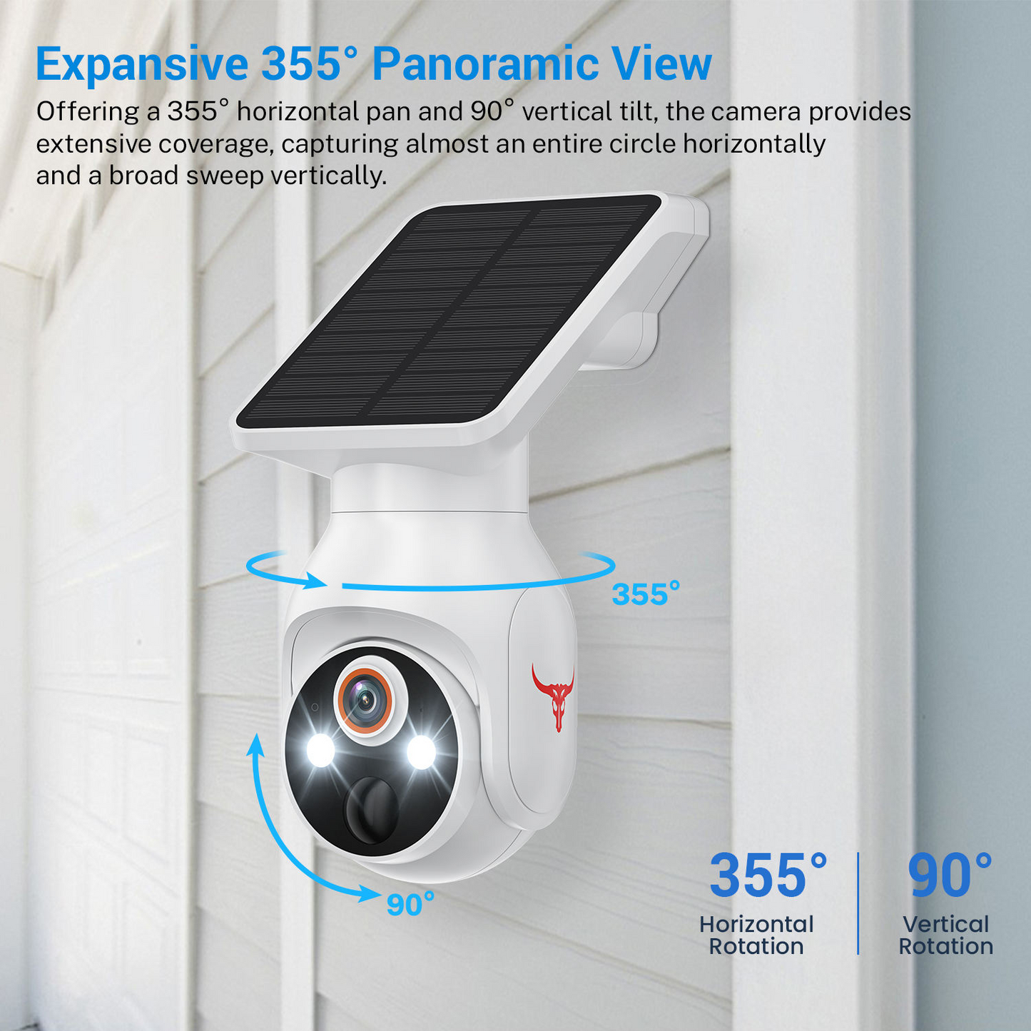 8MP Ultra HD Outdoor 360° Dome Security Camera – Solar-Powered IP CCTV System with PTZ, Panoramic View & 8000mAh Battery